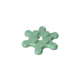 Plaque ronde 2 x 2 avec 6 dents d'engrenage / pétales de fleur-MyGobricksFr