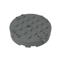 Brique ronde 6 x 6 avec 4 trous latéraux et un trou central-MyGobricksFr