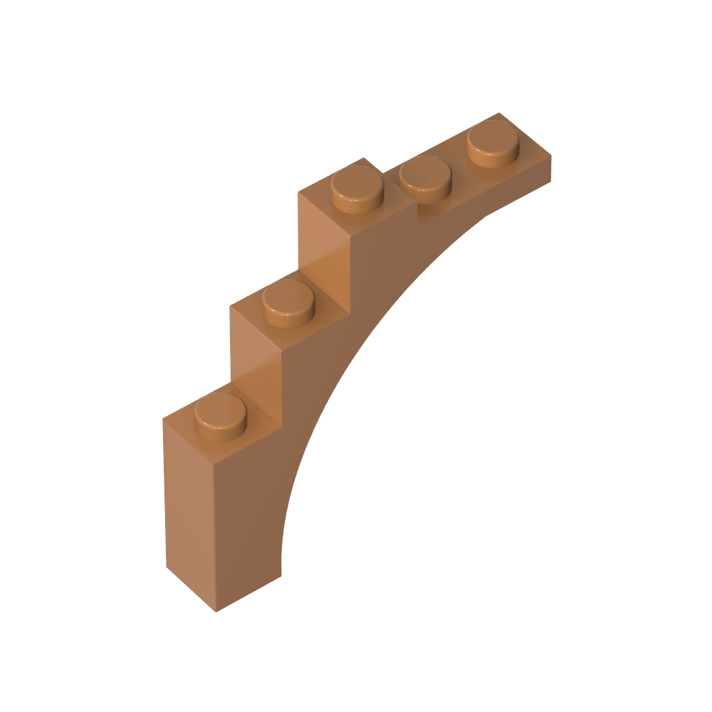 Arche en briques 1 x 5 x 4 [Courbe irrégulière, supports croisés surélevés sur la face inférieure]-BricksBulk.Fr