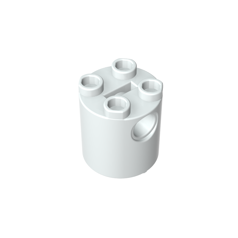 2x2x2 cylindrical brick with holes on the side