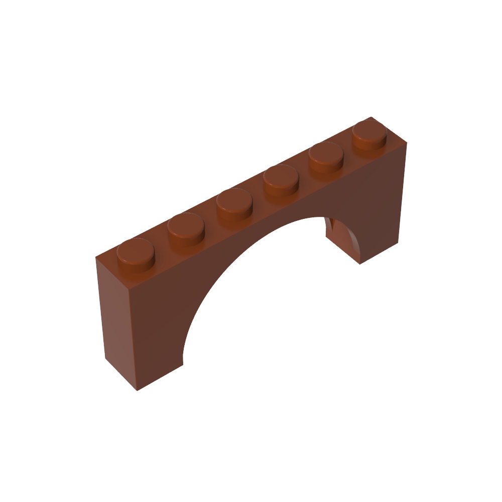 Arche en brique 1 x 6 x 2 - Dessus mince sans dessous renforcé [Nouvelle version]-MyGobricksFr