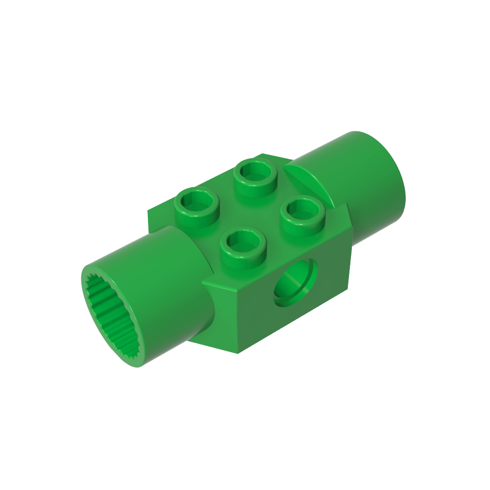 Brique Technic spéciale 2 x 2 avec trou pour goupille, avec 2 articulations rotatives-MyGobricksFr