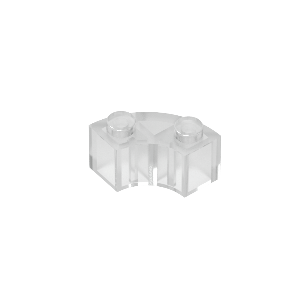 Brique d'angle arrondie 2 x 2 Macaroni avec encoche pour tenon et dessous renforcé [Nouveau style]-MyGobricksFr