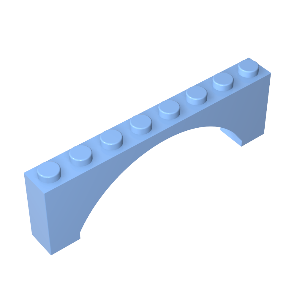 Arche en briques 1 x 8 x 2 surélevée-MyGobricksFr