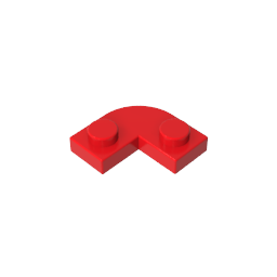 Plaque, coins arrondis 2 x 2 avec découpe 1 x 1-MyGobricksFr