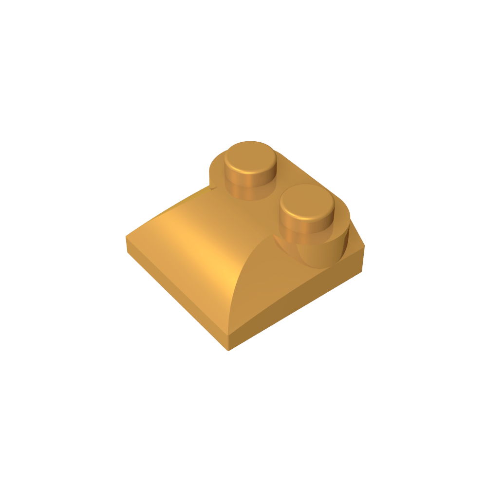 Brique courbe 2 x 2 x 2/3, deux montants et extrémité en pente courbe-MyGobricksFr