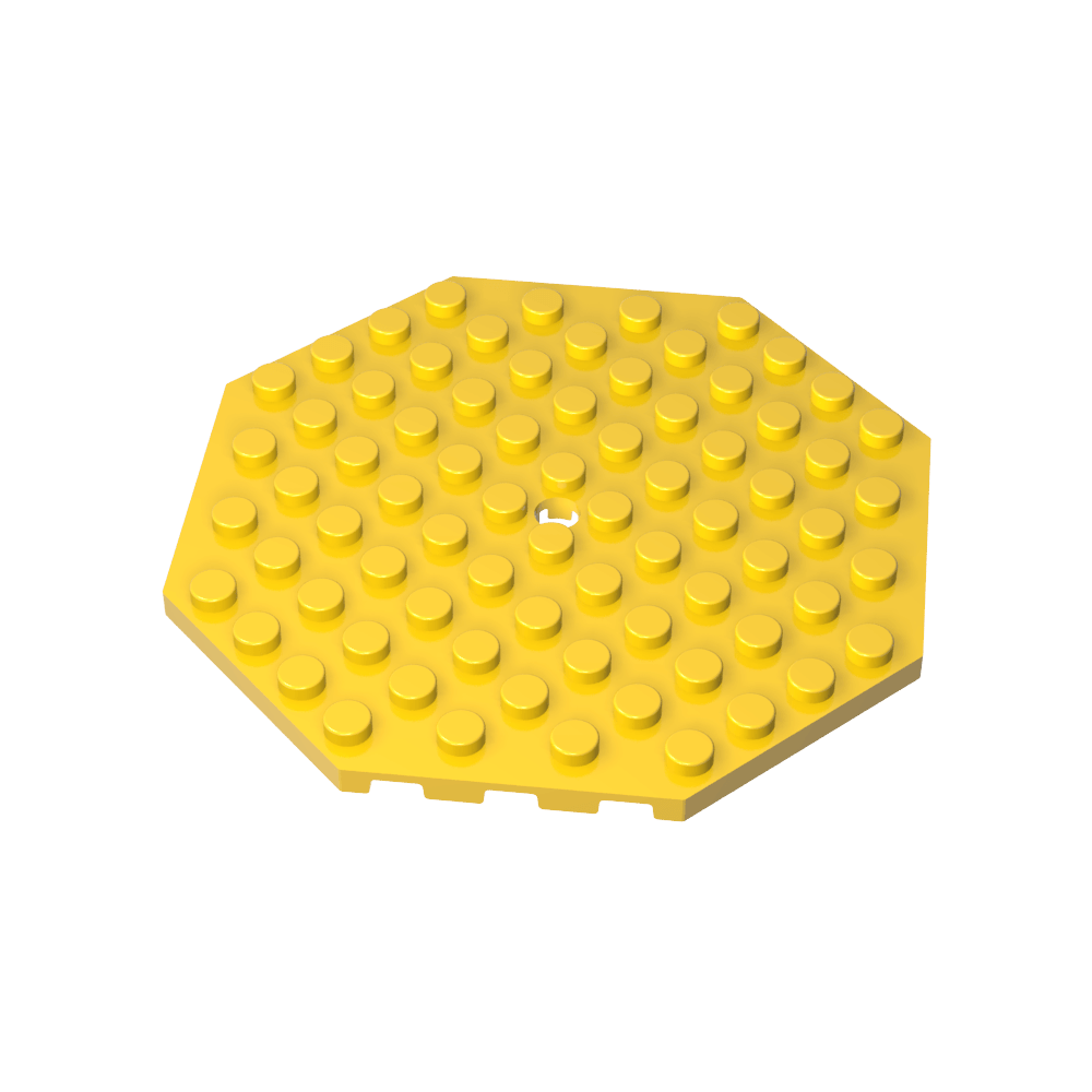 Assiette spéciale octogonale 10 x 10 avec trou-MyGobricksFr