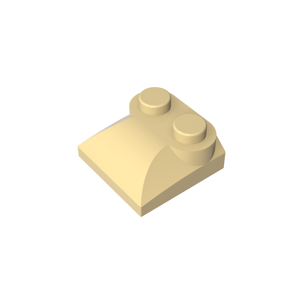 Brique courbe 2 x 2 x 2/3, deux montants et extrémité en pente courbe-MyGobricksFr