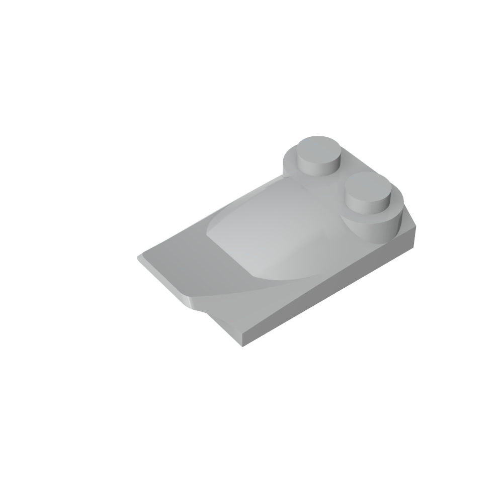 Coin incurvé 2 x 3 x 2/3 Deux goujons, extrémité à ailettes-MyGobricksFr