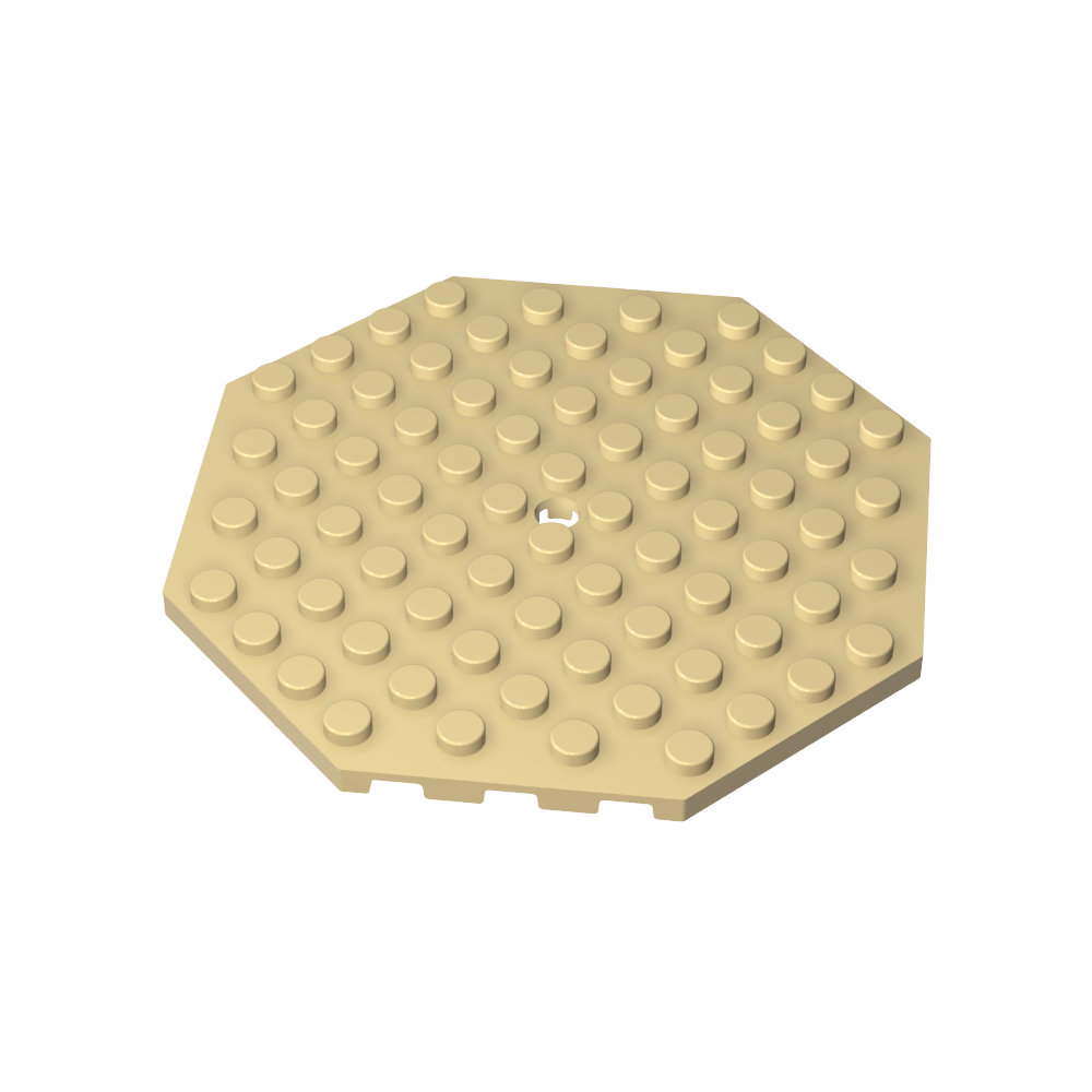 Assiette spéciale octogonale 10 x 10 avec trou-MyGobricksFr