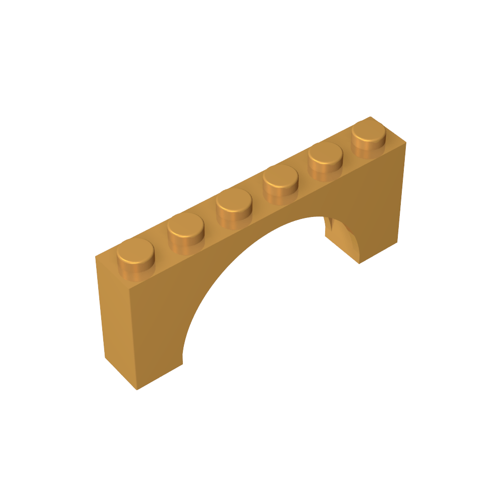 Arche en brique 1 x 6 x 2 - Dessus mince sans dessous renforcé [Nouvelle version]-MyGobricksFr