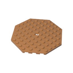 Assiette spéciale octogonale 10 x 10 avec trou-MyGobricksFr