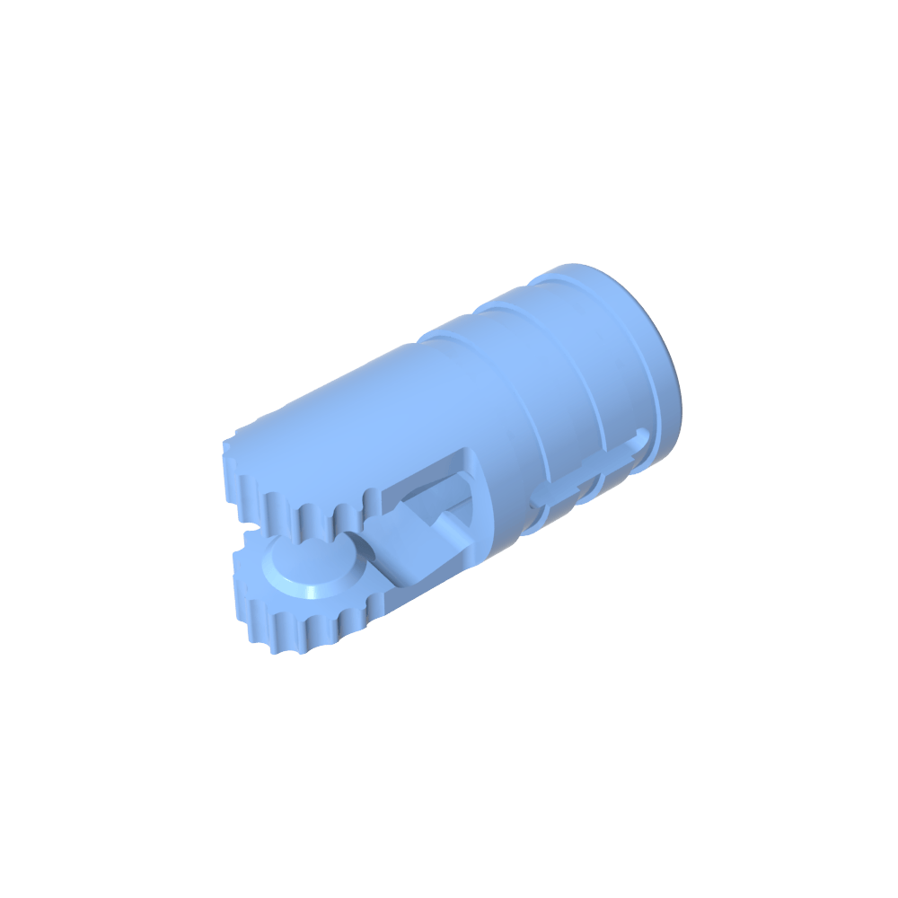 Hinge Cylinder 1 x 2 Locking with 2 Click Fingers and Axle Hole, 9 Teeth