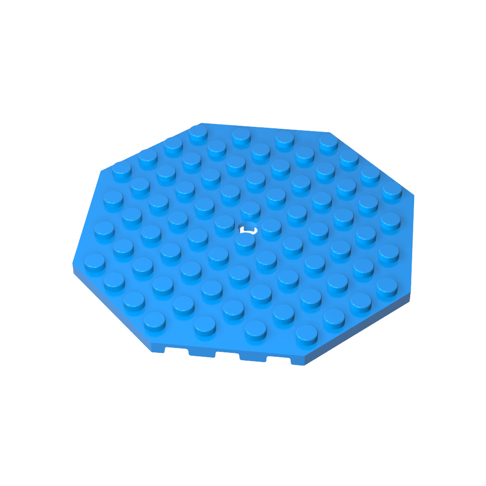 Assiette spéciale octogonale 10 x 10 avec trou-MyGobricksFr