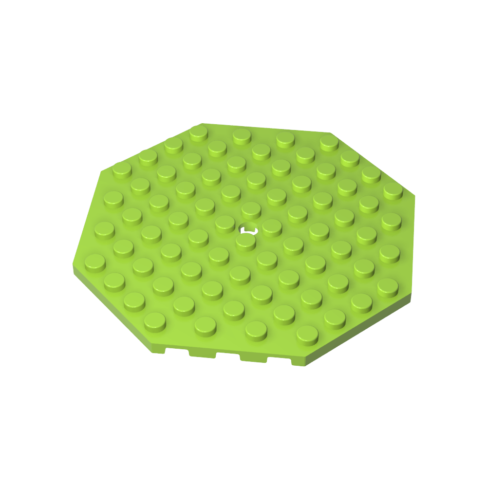 Assiette spéciale octogonale 10 x 10 avec trou-MyGobricksFr