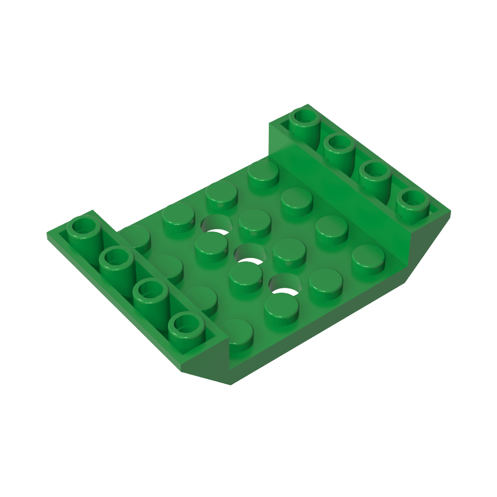 Pente inversée 45° 6 x 4 Double avec découpe 4 x 4 et 3 trous-MyGobricksFr