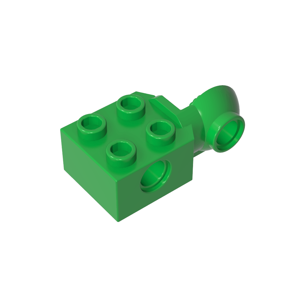 Brique Technic spéciale 2 x 2 avec trou pour goupille, demi-rotule de rotation [côté vertical]-BricksBulk.Fr