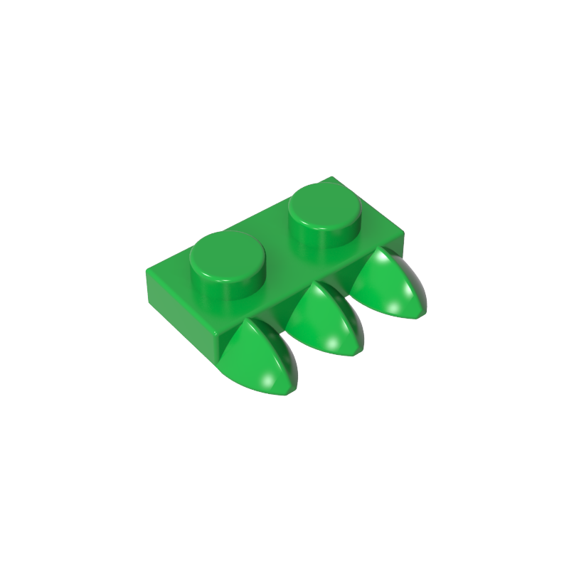Plaque spéciale 1 x 2 à trois dents [Tri-Tooth]-MyGobricksFr