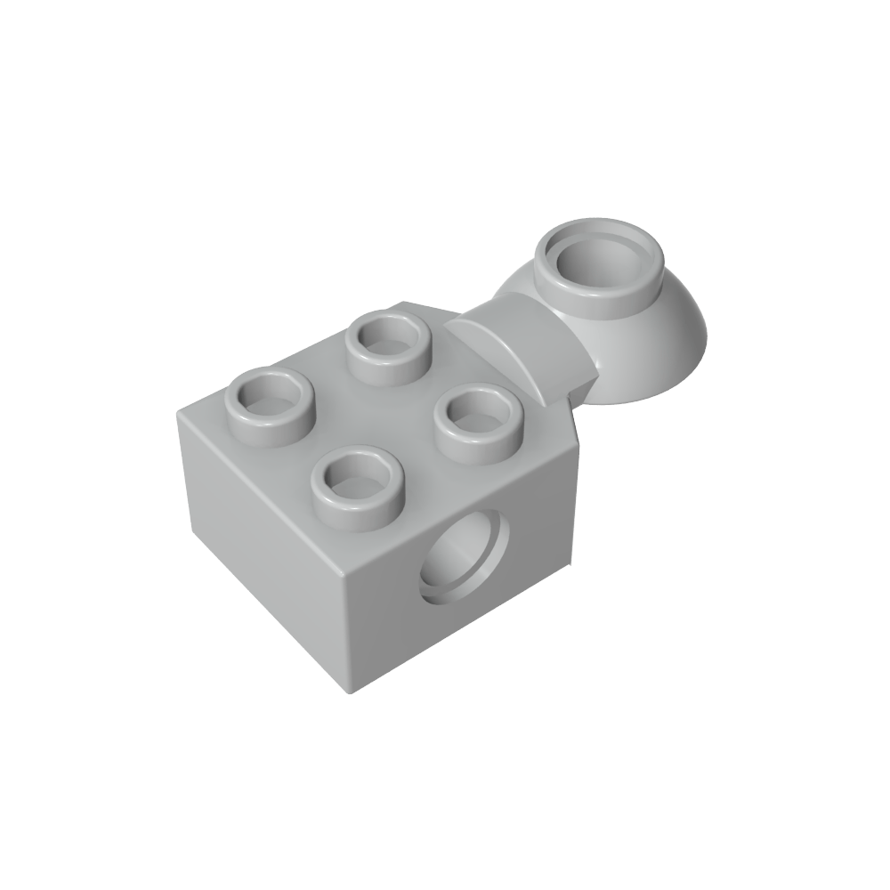 Brique Technic spéciale 2 x 2 avec trou pour goupille, demi-rotule de rotation [Horizontal supérieur]-BricksBulk.Fr