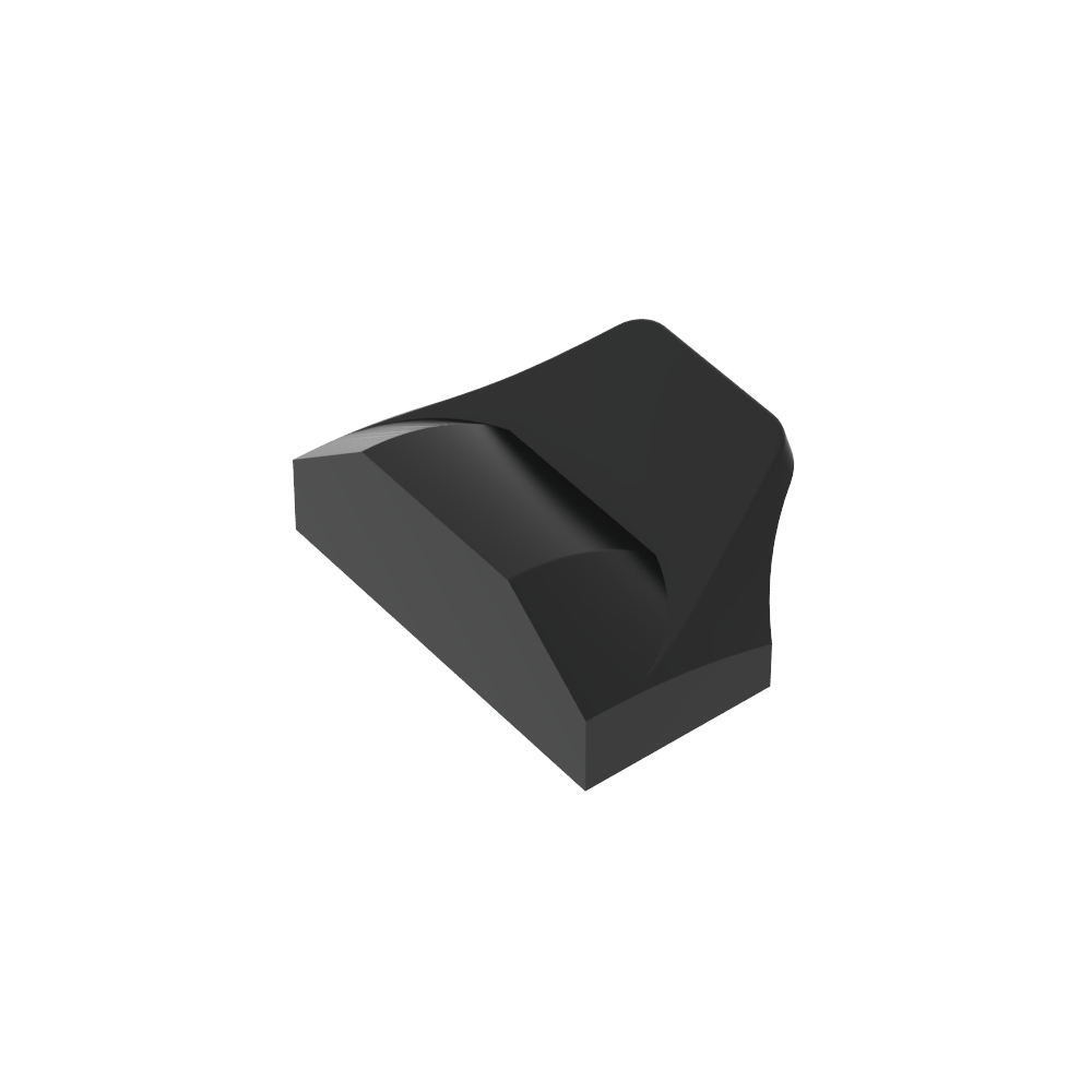 Coin incurvé 1 x 2 x 2/3 sans goujons, extrémité à ailettes-MyGobricksFr