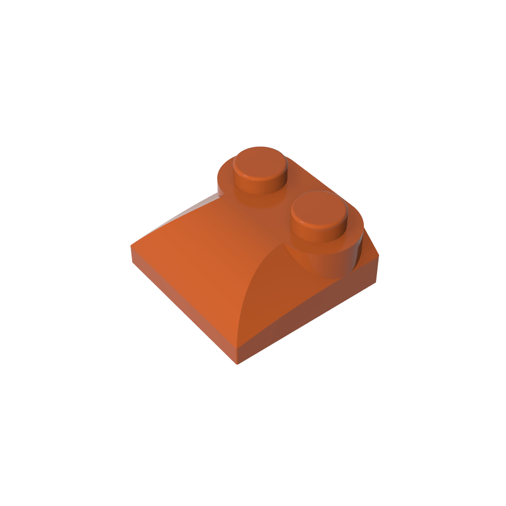 Brique courbe 2 x 2 x 2/3, deux montants et extrémité en pente courbe-MyGobricksFr