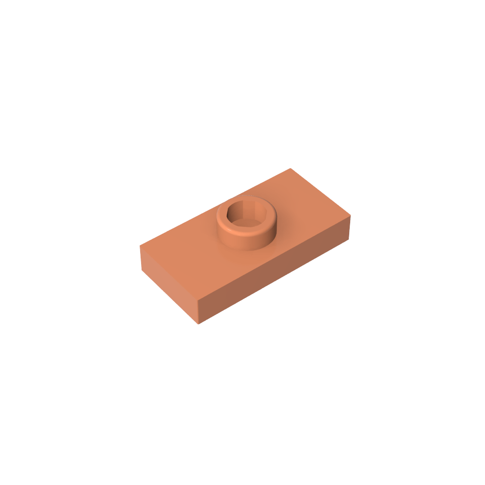 Plaque spéciale 1 x 2 avec 1 goujon rainuré et support de goujon intérieur (cavalier)-MyGobricksFr