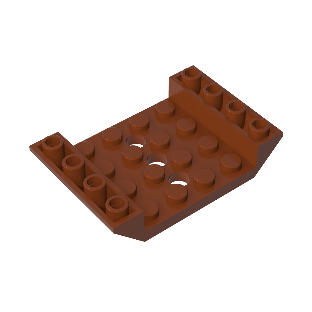 Pente inversée 45° 6 x 4 Double avec découpe 4 x 4 et 3 trous-MyGobricksFr