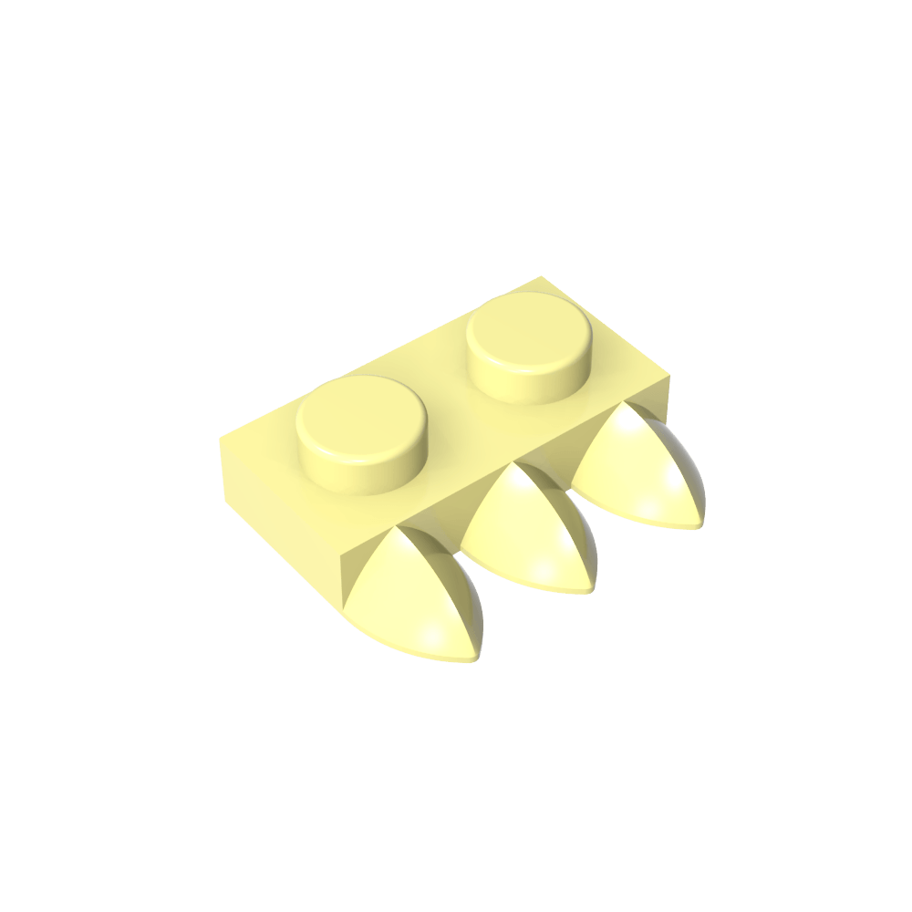 Plaque spéciale 1 x 2 à trois dents [Tri-Tooth]-MyGobricksFr