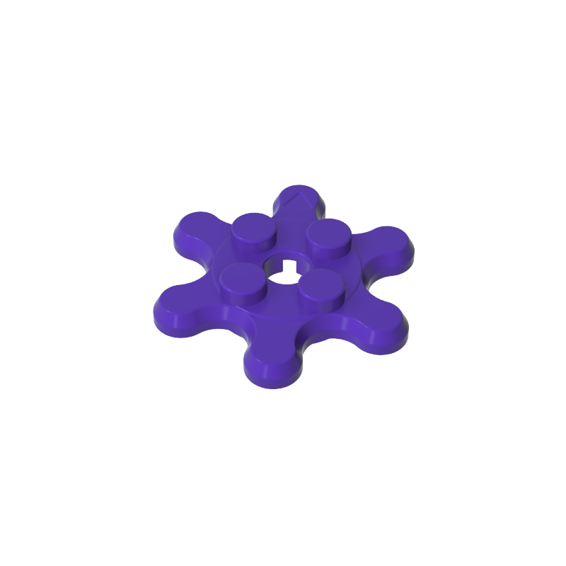 Plaque ronde 2 x 2 avec 6 dents d'engrenage / pétales de fleur-MyGobricksFr