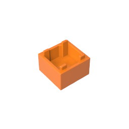 Conteneur, boîte 2 x 2 x 1 – Ouverture sur le dessus avec fond intérieur plat-MyGobricksFr