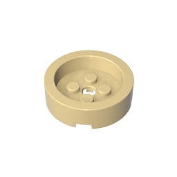 Brique ronde 4 x 4 avec centre encastré et trou-MyGobricksFr