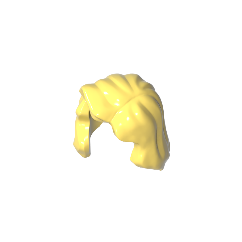 Silhouette féminine, cheveux mi-longs avec raie sur l'épaule droite-MyGobricksFr