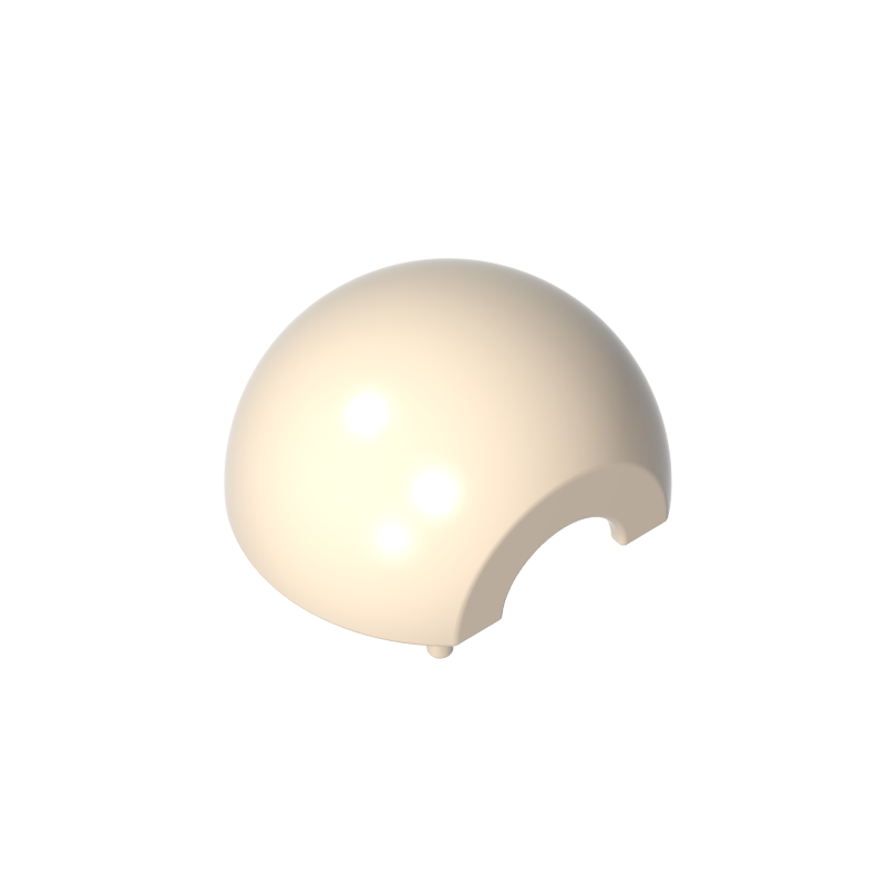 Cylindrical hemisphere 2x2 with cutout