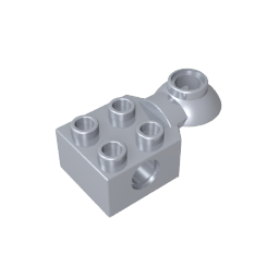 Brique Technic spéciale 2 x 2 avec trou pour goupille, demi-rotule de rotation [Horizontal supérieur]-BricksBulk.Fr