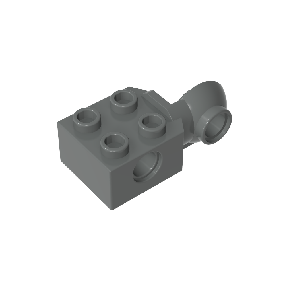 Brique Technic spéciale 2 x 2 avec trou pour goupille, demi-rotule de rotation [côté vertical]-BricksBulk.Fr