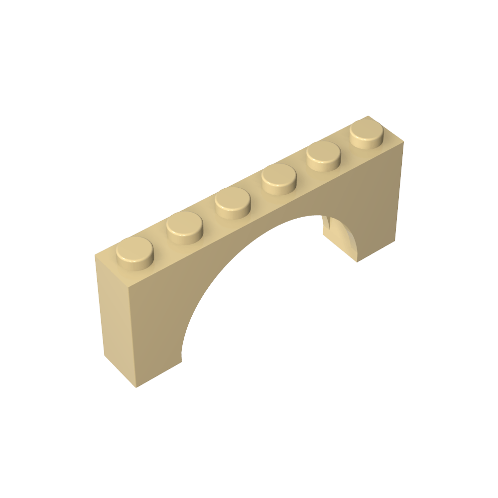 Arche en brique 1 x 6 x 2 - Dessus mince sans dessous renforcé [Nouvelle version]-MyGobricksFr