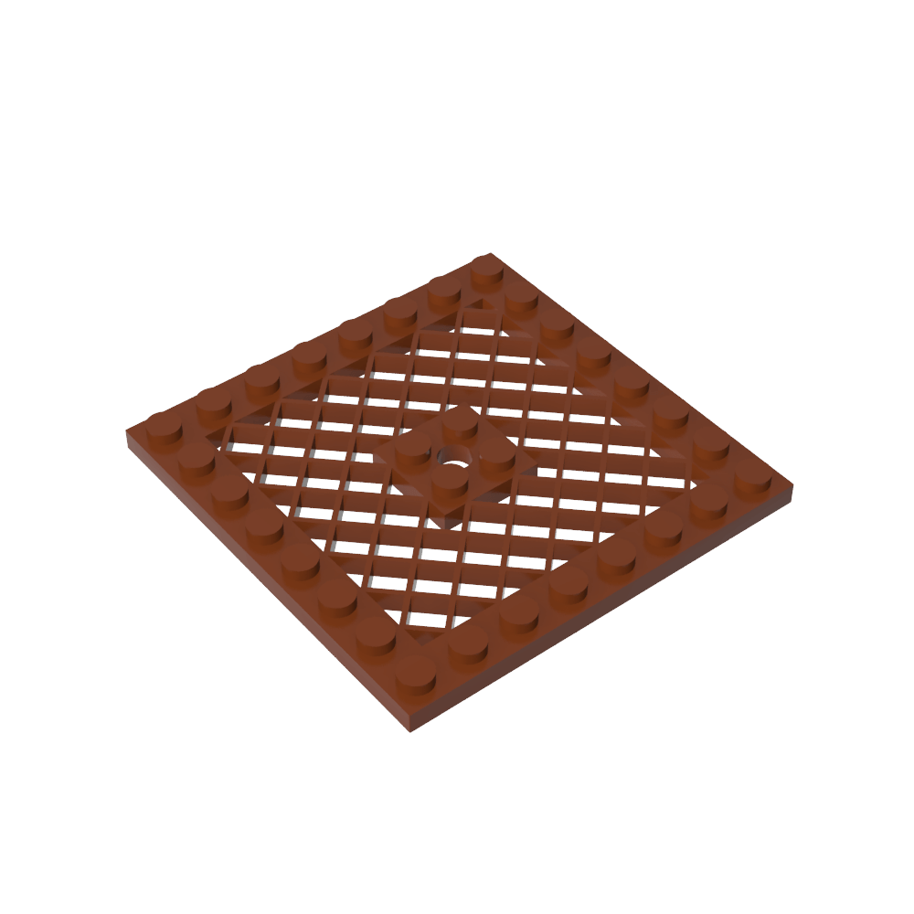 Plaque spéciale 8 x 8 avec grille [Trou au centre]-MyGobricksFr