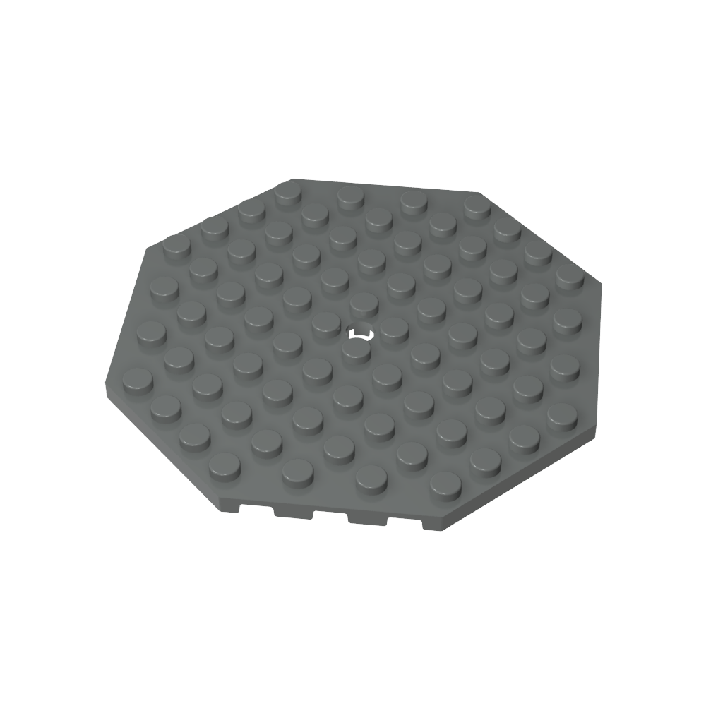 Assiette spéciale octogonale 10 x 10 avec trou-MyGobricksFr