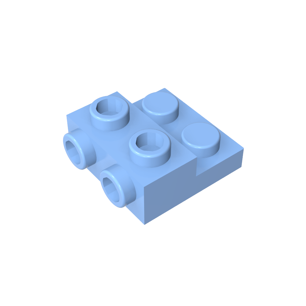 Plaque spéciale 2 x 2 x 0,667 avec deux goujons latéraux et deux goujons en relief-MyGobricksFr