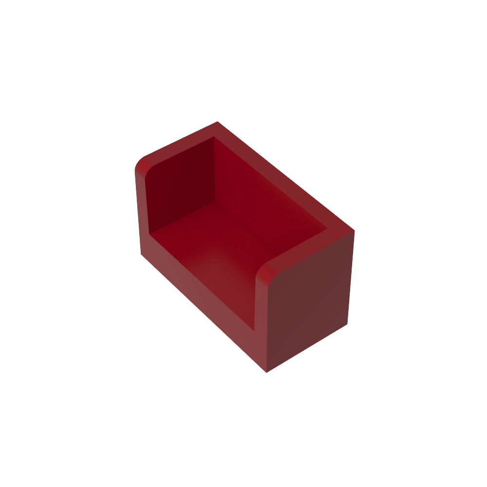 Panneau 1 x 2 x 1 avec coins arrondis et 2 côtés-MyGobricksFr