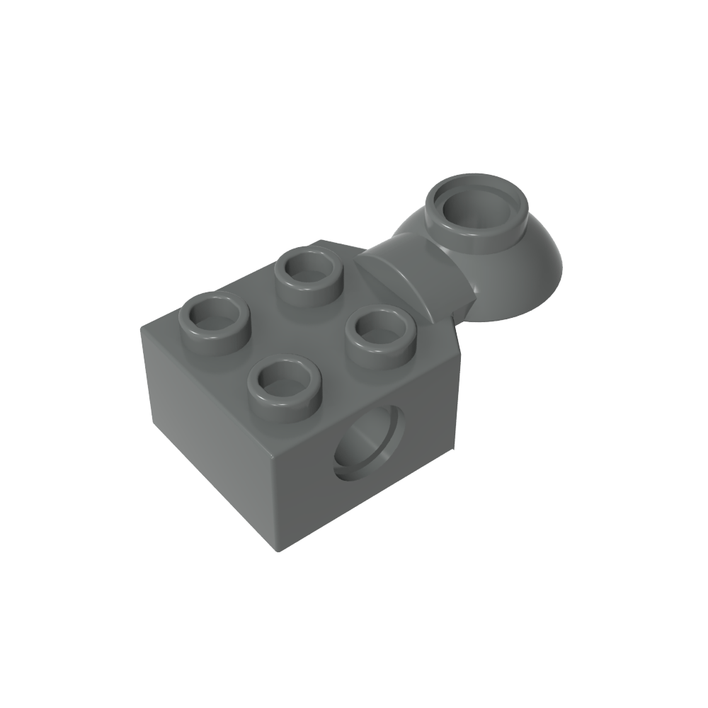 Brique Technic spéciale 2 x 2 avec trou pour goupille, demi-rotule de rotation [Horizontal supérieur]-BricksBulk.Fr