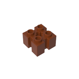 Brique spéciale 2 x 2 avec rainures et trou d'essieu-MyGobricksFr