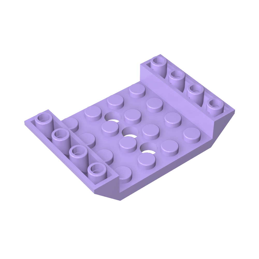 Pente inversée 45° 6 x 4 Double avec découpe 4 x 4 et 3 trous-MyGobricksFr