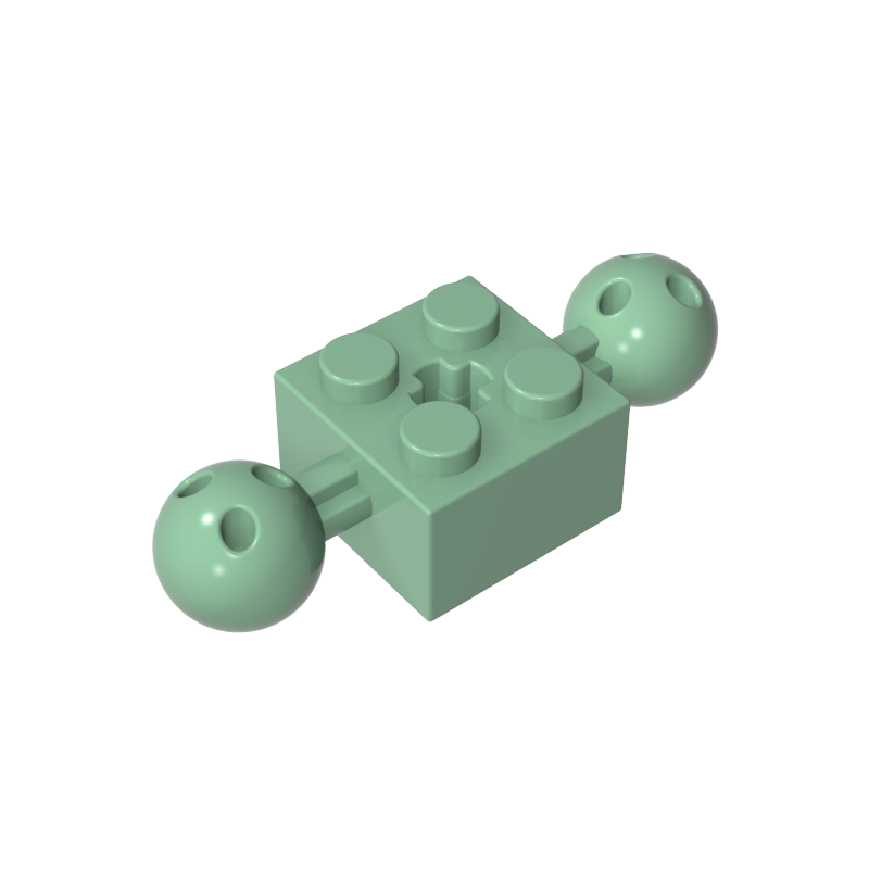 2x2 brick with ball joints on both sides