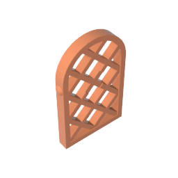 Fenêtre à carreaux 1 x 2 x 2 2/3, motif losange, partie supérieure arrondie-MyGobricksFr