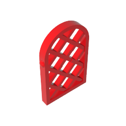 Fenêtre à carreaux 1 x 2 x 2 2/3, motif losange, partie supérieure arrondie-MyGobricksFr