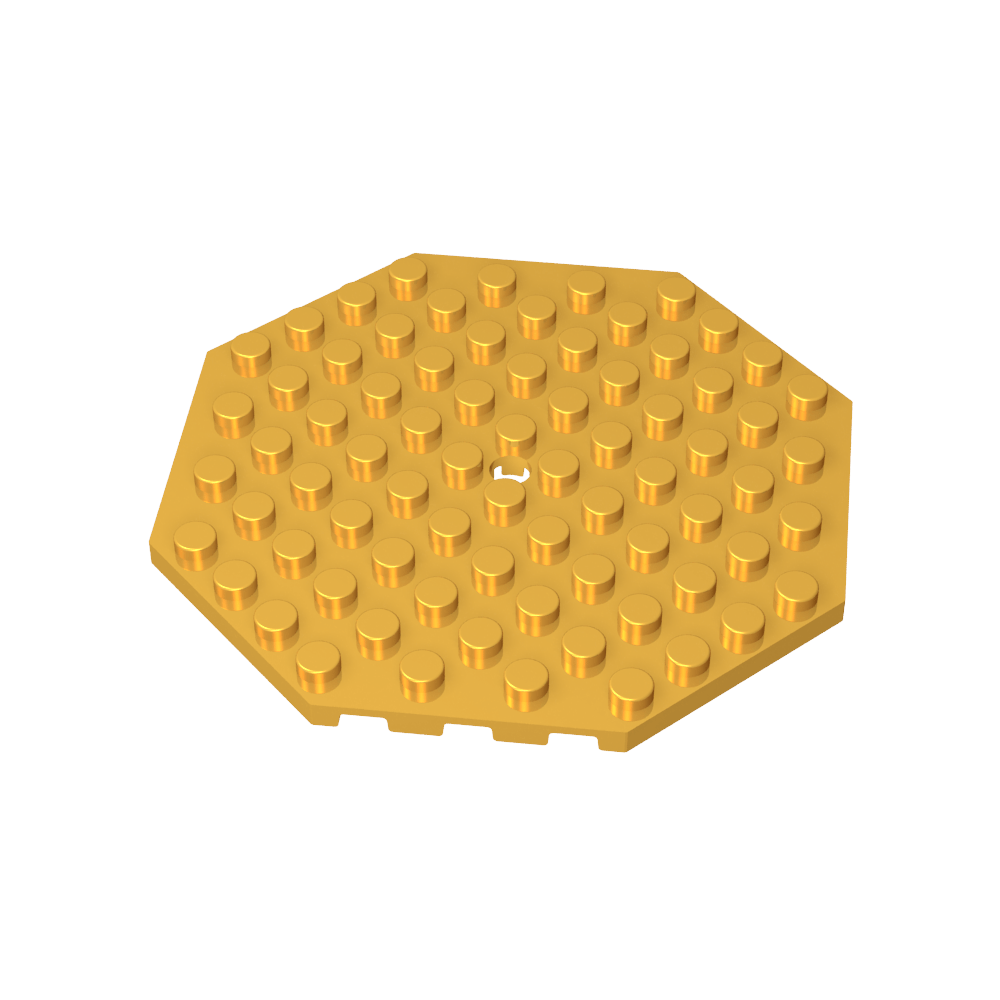 Assiette spéciale octogonale 10 x 10 avec trou-MyGobricksFr