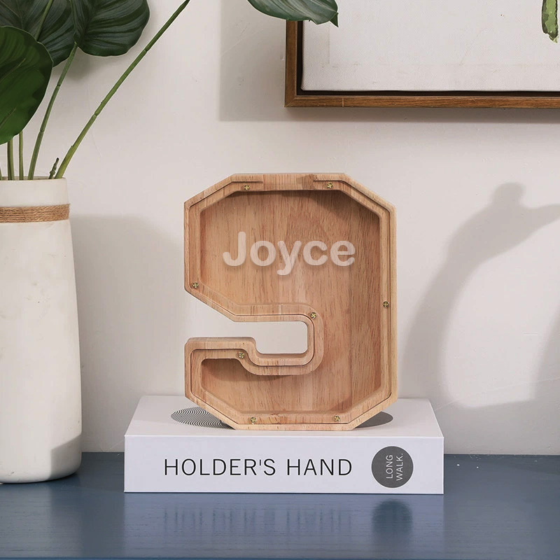 Tirelire pour enfants, tirelire en bois avec chiffre porte-bonheur, cadeau d'anniversaire idéal