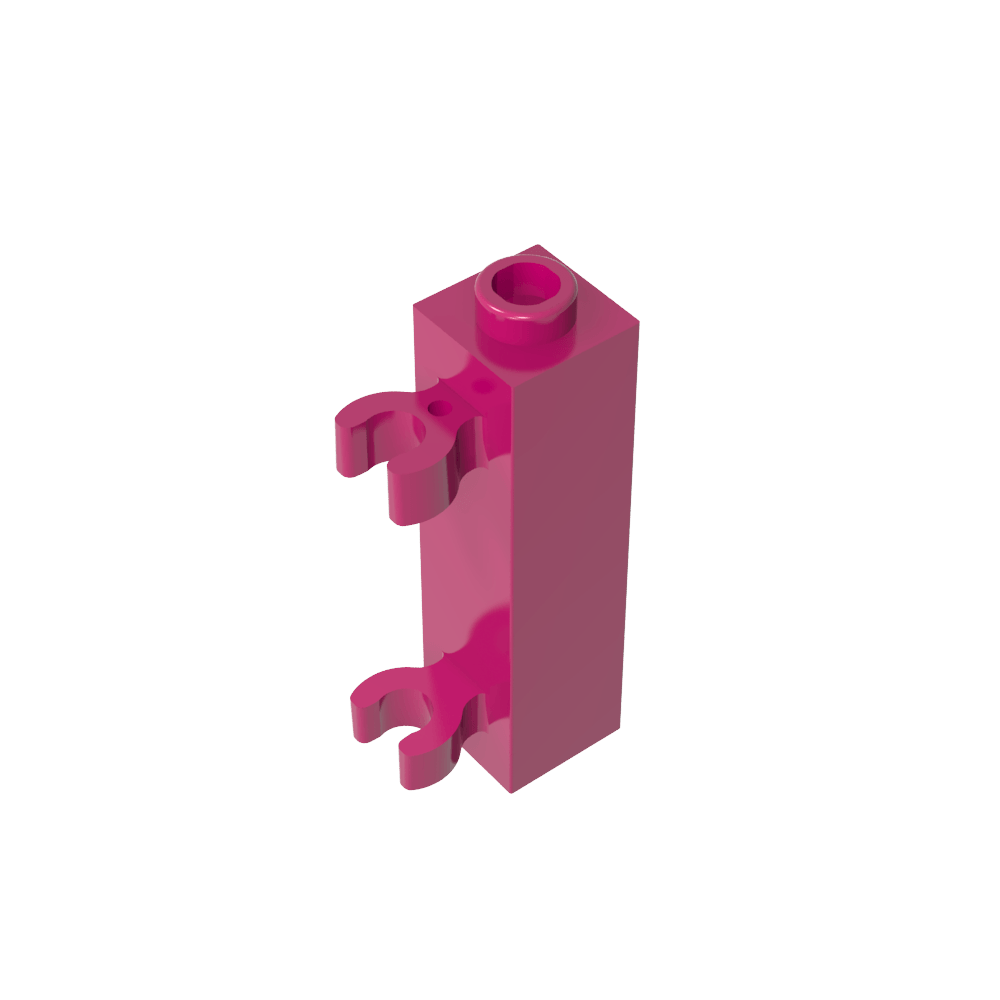 Brique spéciale 1 x 1 x 3 avec 2 clips verticaux [tenon creux, clips ouverts en O]-MyGobricksFr