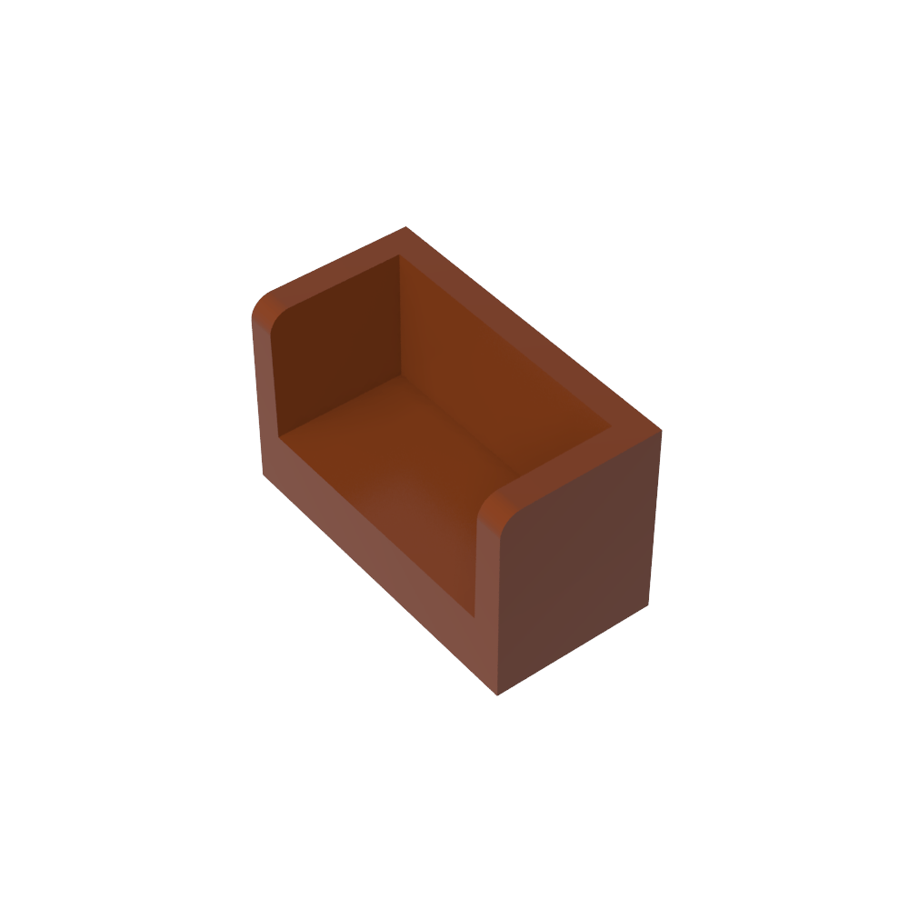 Panneau 1 x 2 x 1 avec coins arrondis et 2 côtés-MyGobricksFr